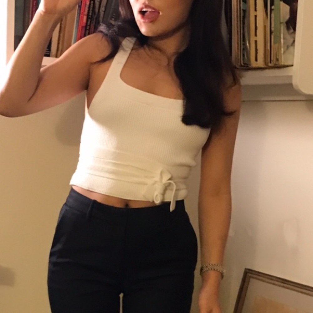 Knit cropped wrap top